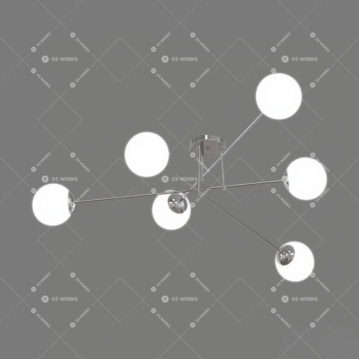 Modern Flush Mount Light 3d model thumbnail 3