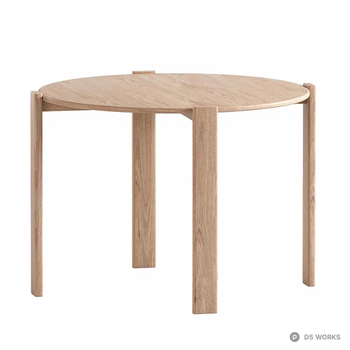 Minimalist Round Dining Table 3d model thumbnail 2