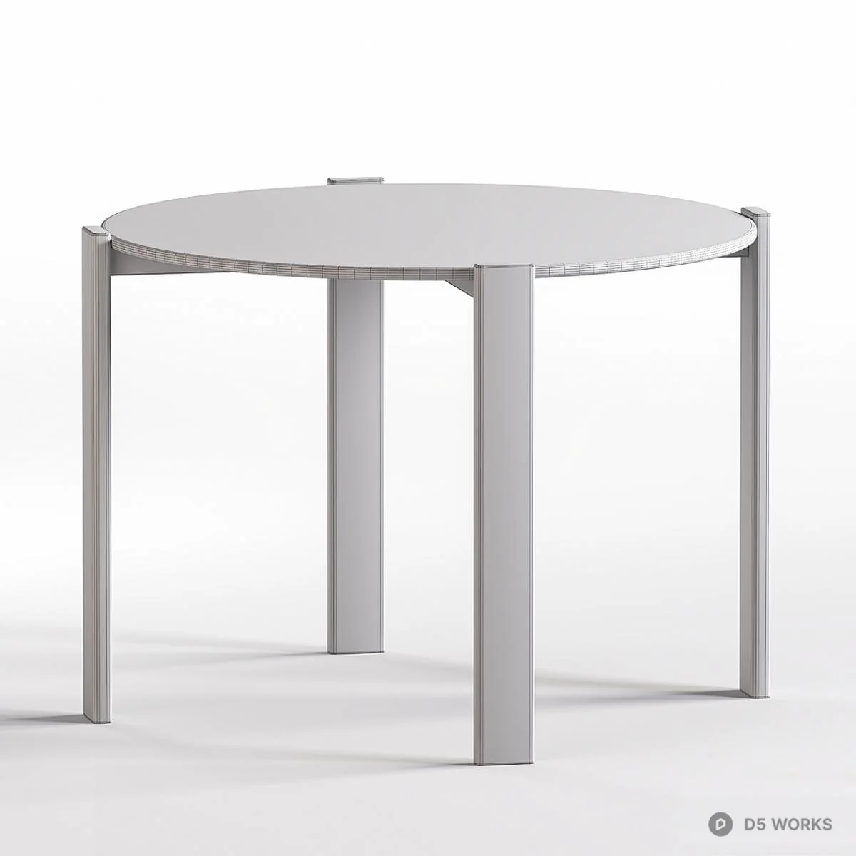 Minimalist Round Dining Table 3d model thumbnail 4