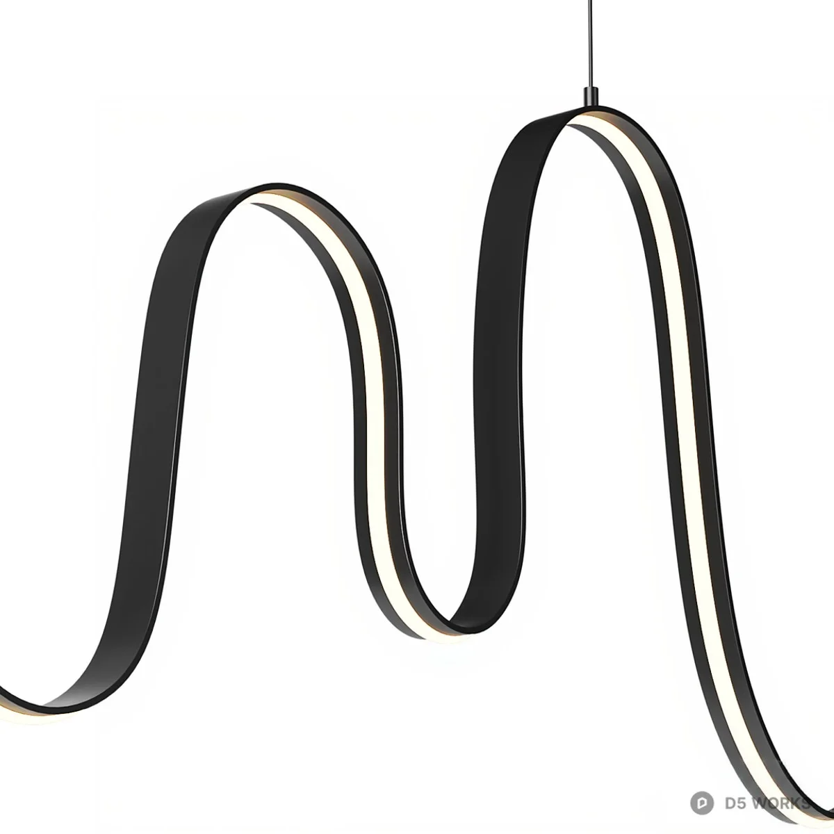 Wavy Linear Pendant Light 3d model thumbnail 2