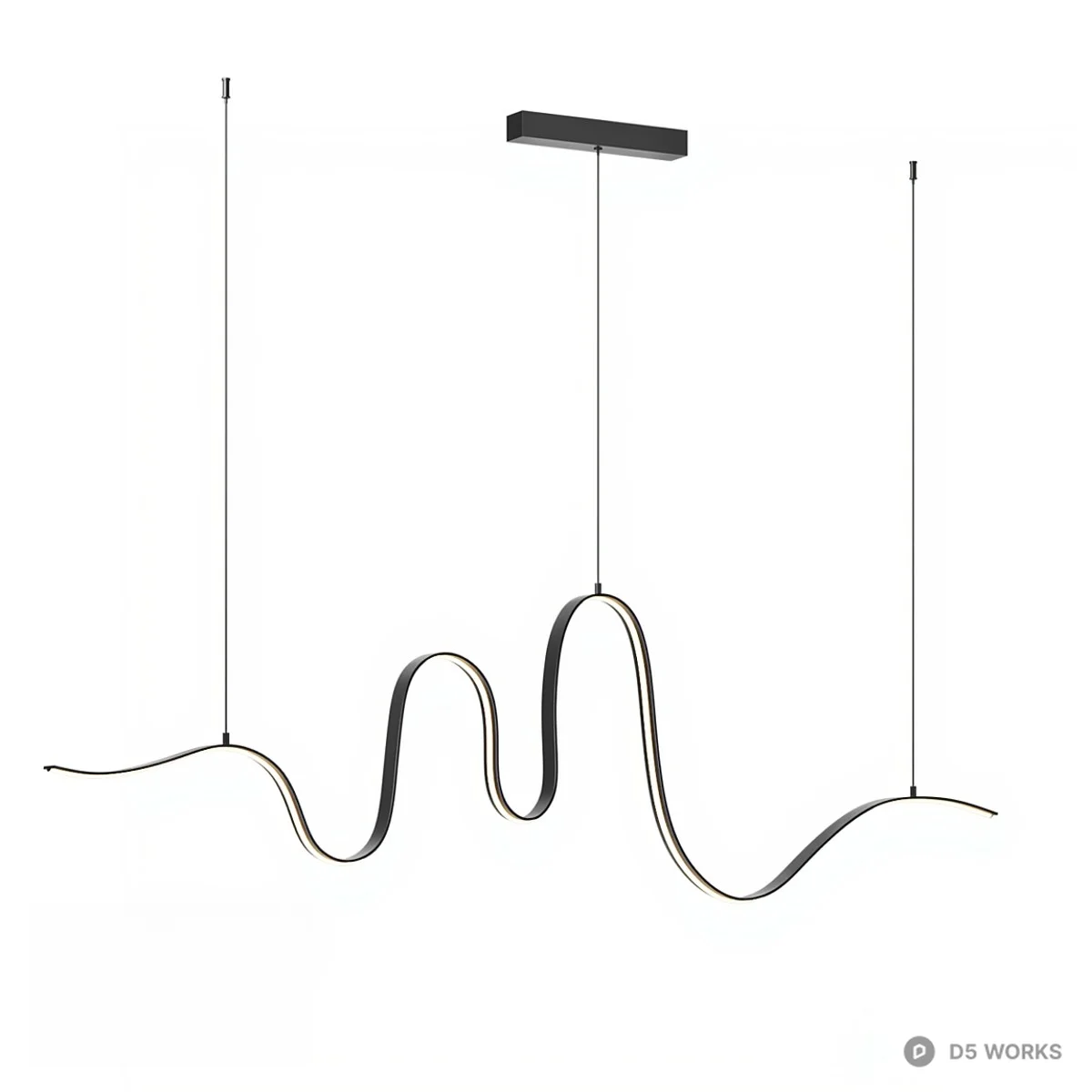 Wavy Linear Pendant Light 3d model - Image 1