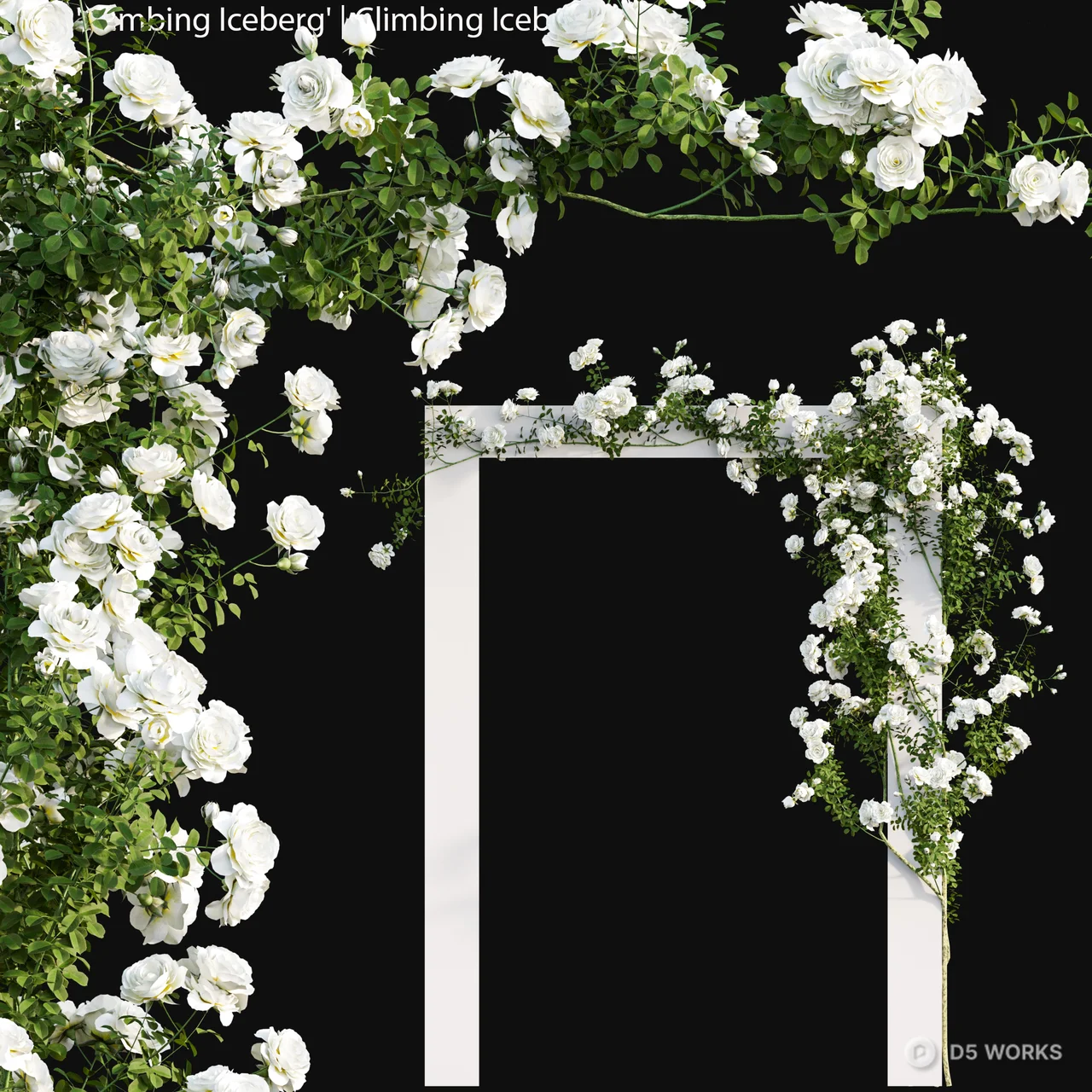White Climbing Rose Arch 3d model - Image 1