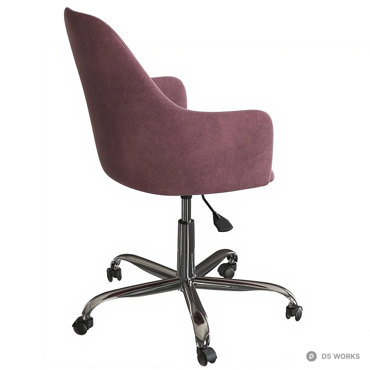 Velvet Upholstered Office Chair 3d model thumbnail 3