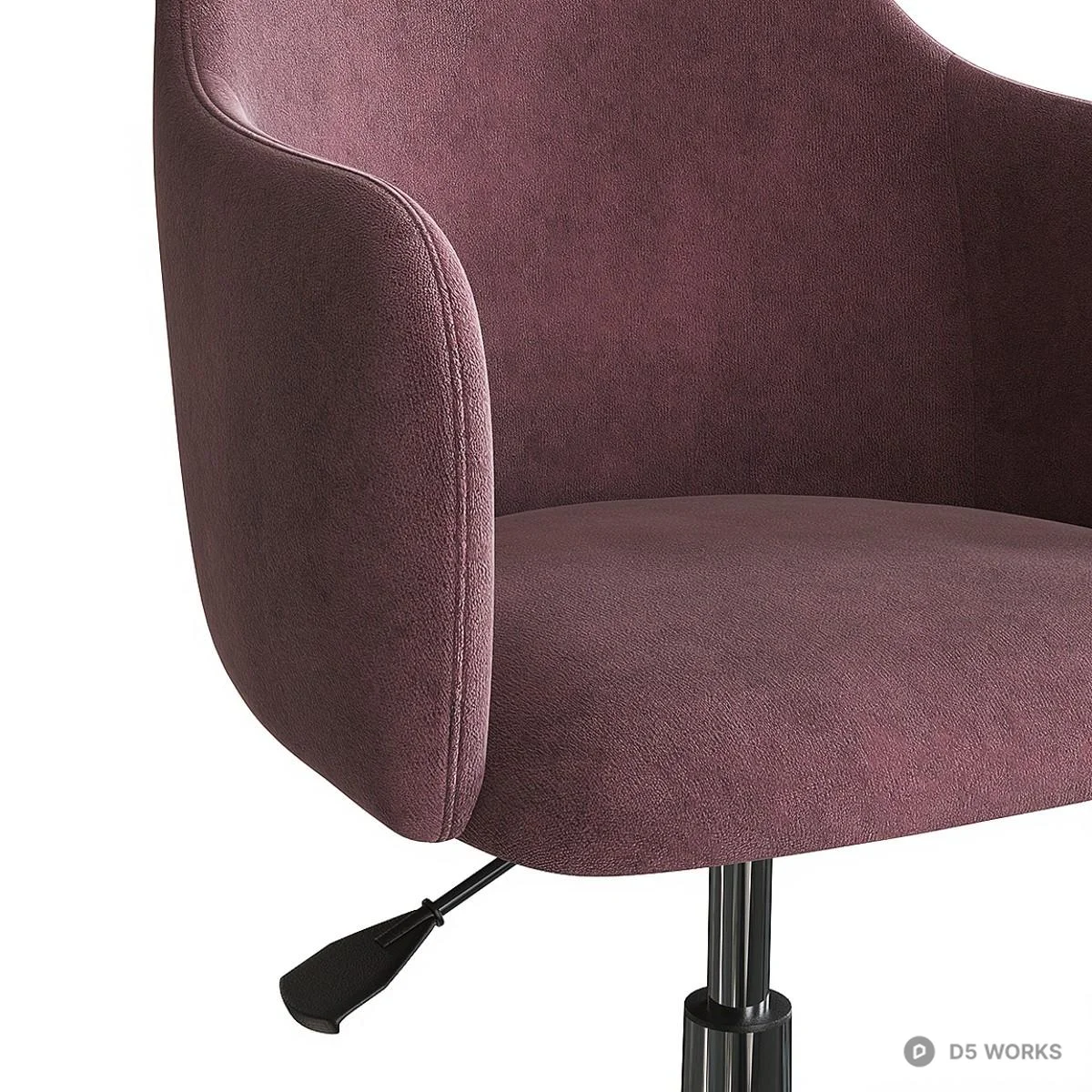 Velvet Upholstered Office Chair 3d model thumbnail 4