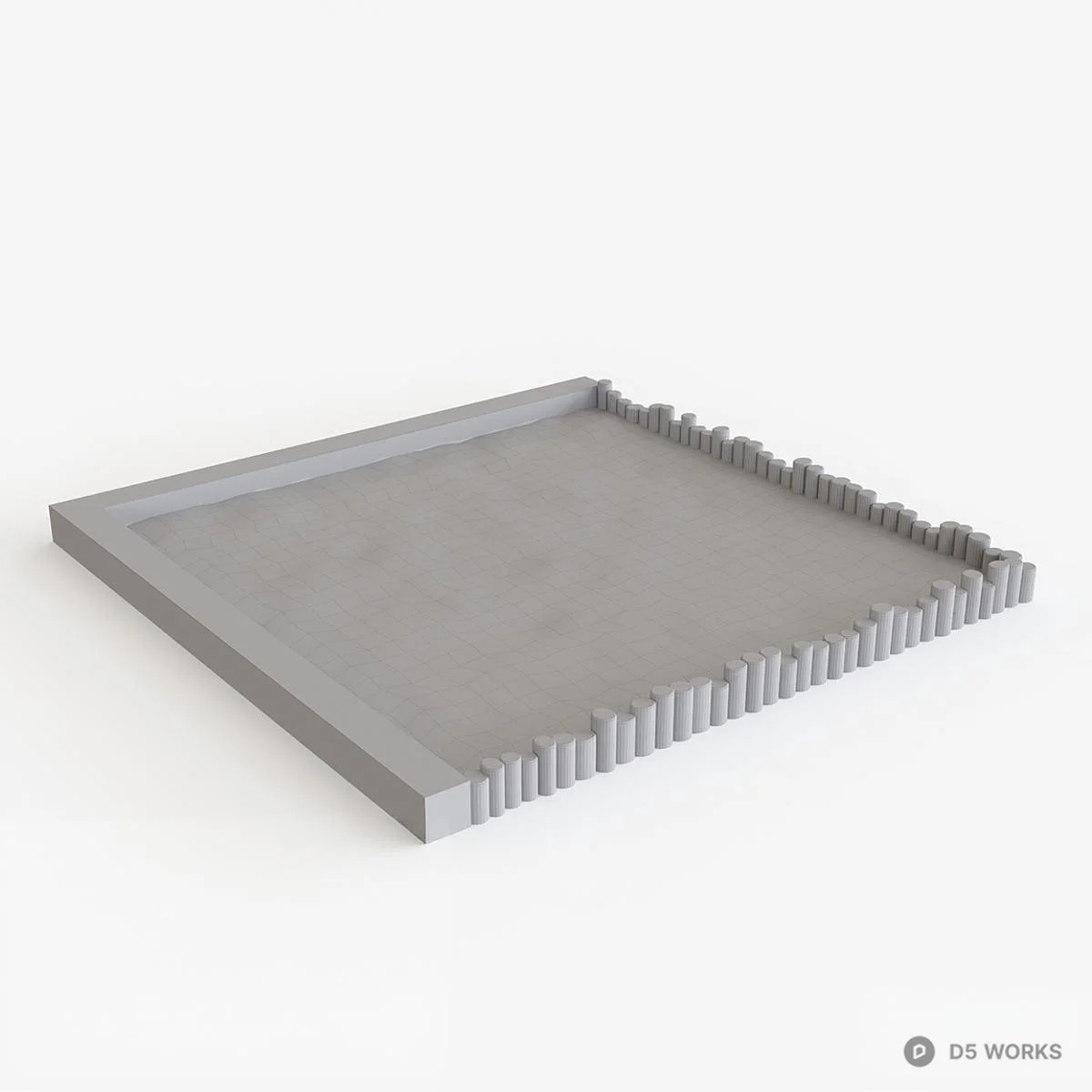 Wooden Frame Sand Tray Table 3d model thumbnail 3