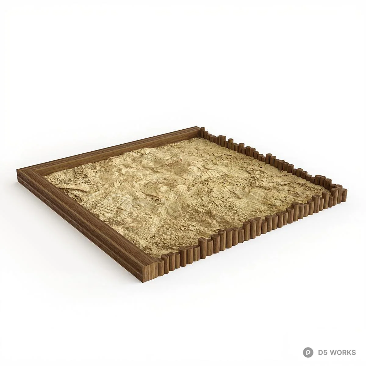 Wooden Frame Sand Tray Table 3d model - Image 1