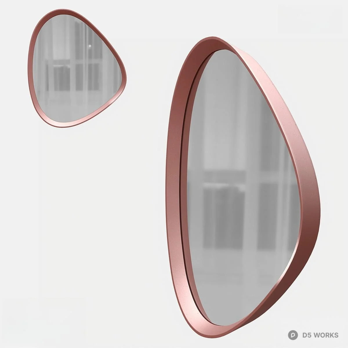 Rose Gold Irregular Frame Decorative Mirror 3d model - Image 1
