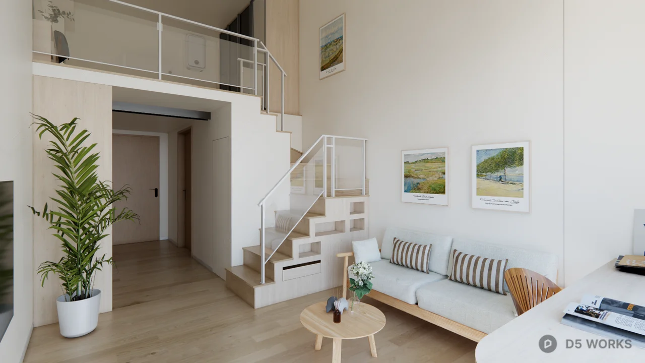 Scandinavian Style Studio Apartment 3d model - Image 1