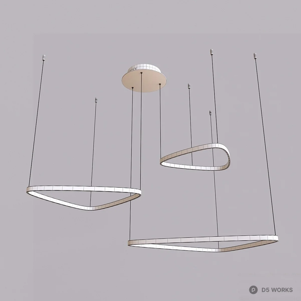 Modern Linear Pendant Light 3d model thumbnail 2