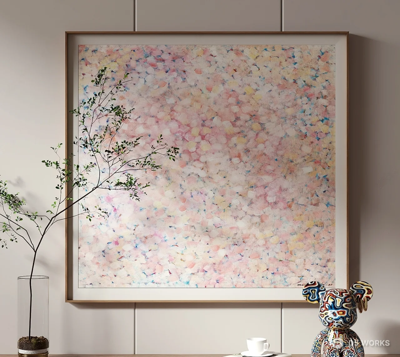 Abstract Floral Texture Wall Art 3d model - Image 1