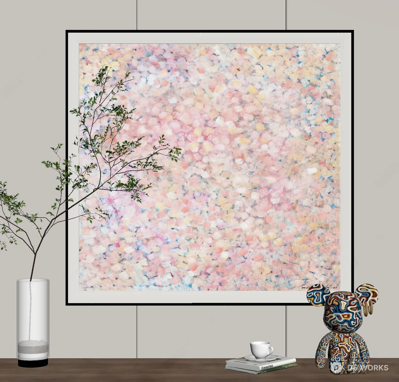 Abstract Floral Texture Wall Art 3d model thumbnail 2
