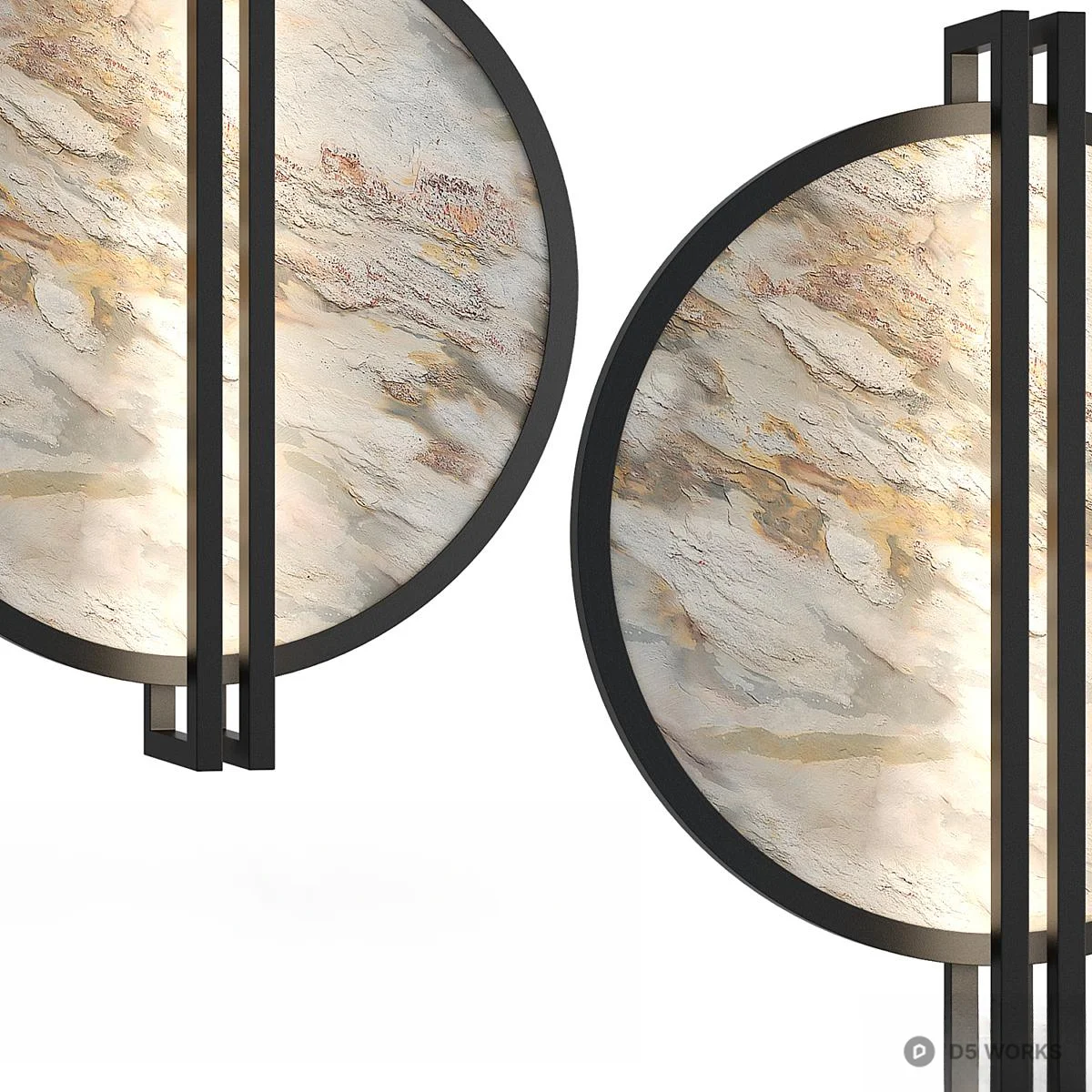 Marble Texture Wall Sconce 3d model thumbnail 4