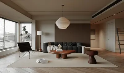 Minimalist Living Room with Organic Forms 3d model
