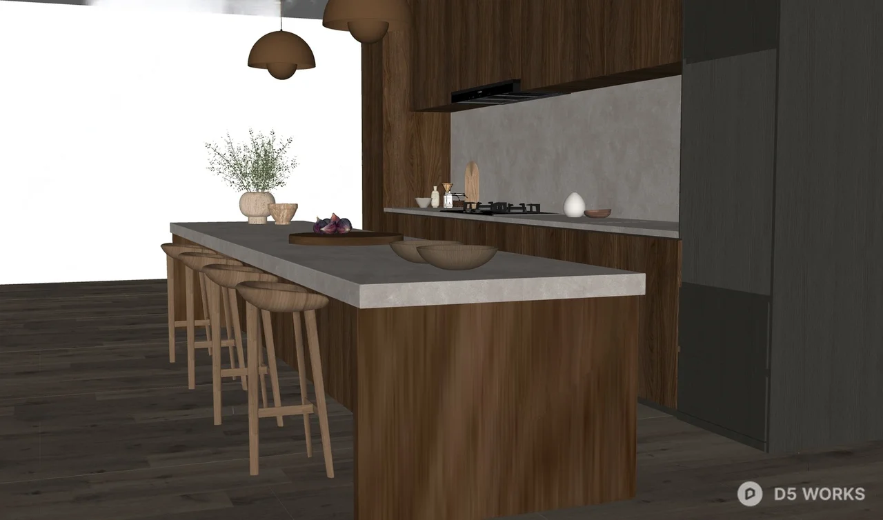 Modern Executive Office With Dark Tone Design 3d model thumbnail 2