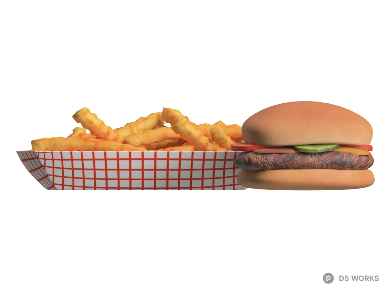 Fast Food Combo 3d model thumbnail 2