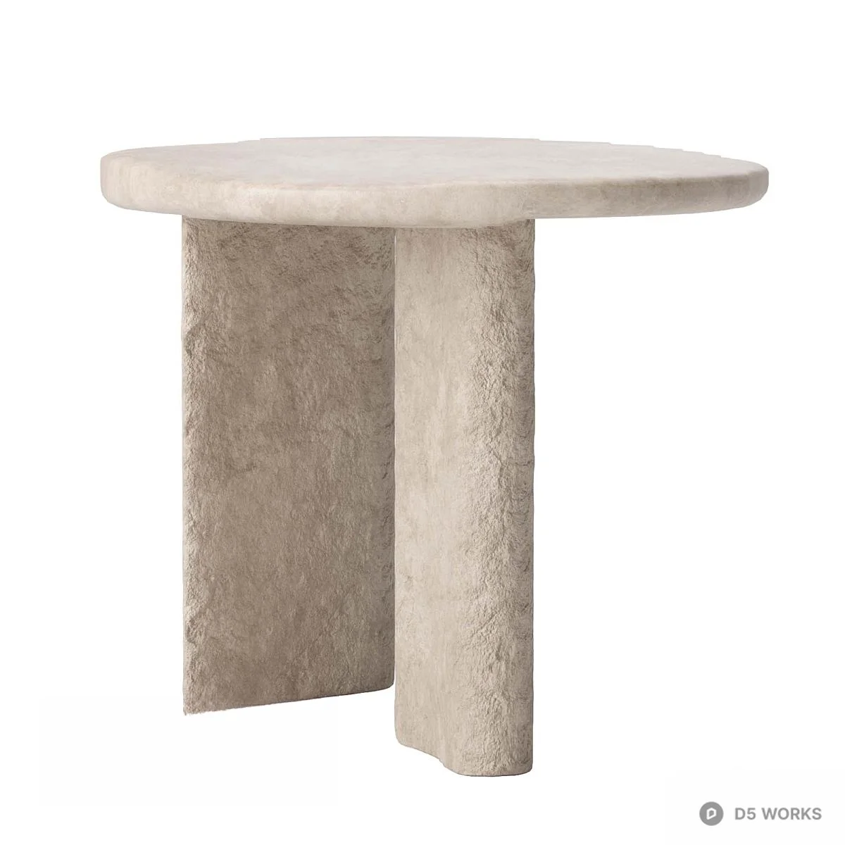 Textured Stone Side Table 3d model thumbnail 3