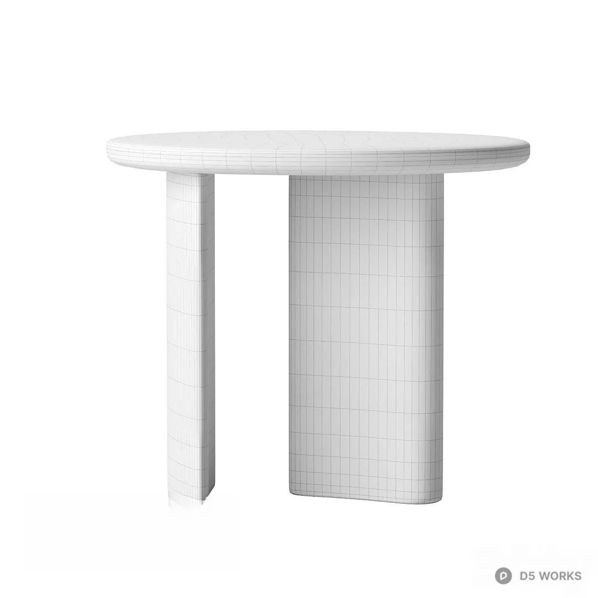 Textured Stone Side Table 3d model thumbnail 4
