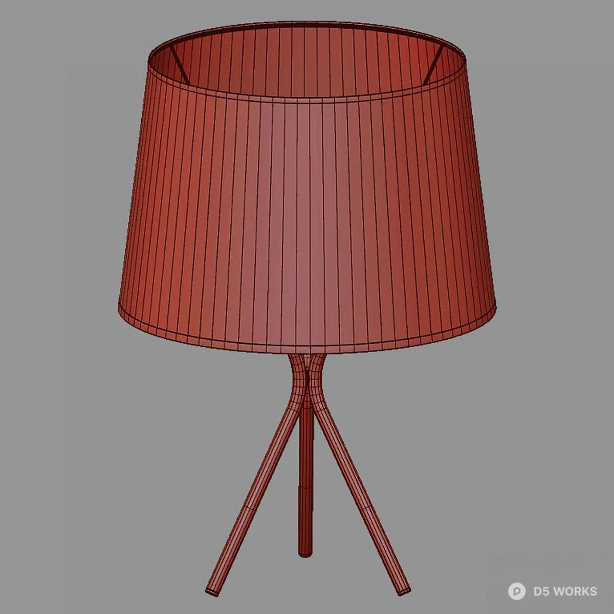 Modern Black And Gold Tripod Table Lamp 3d model thumbnail 2