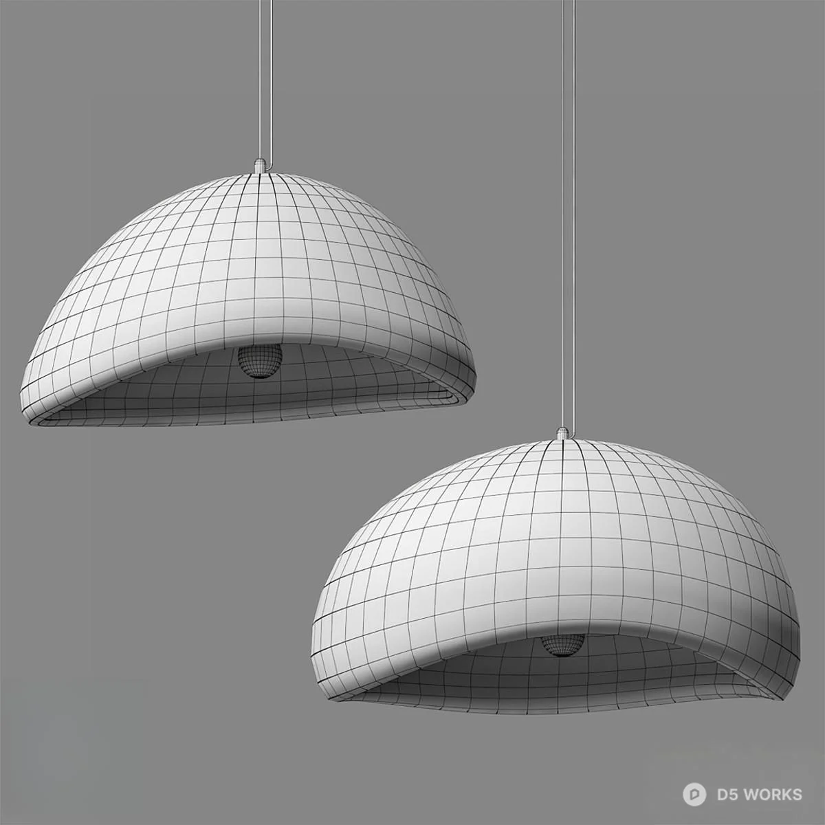 Textured Dome Pendant Light 3d model thumbnail 2