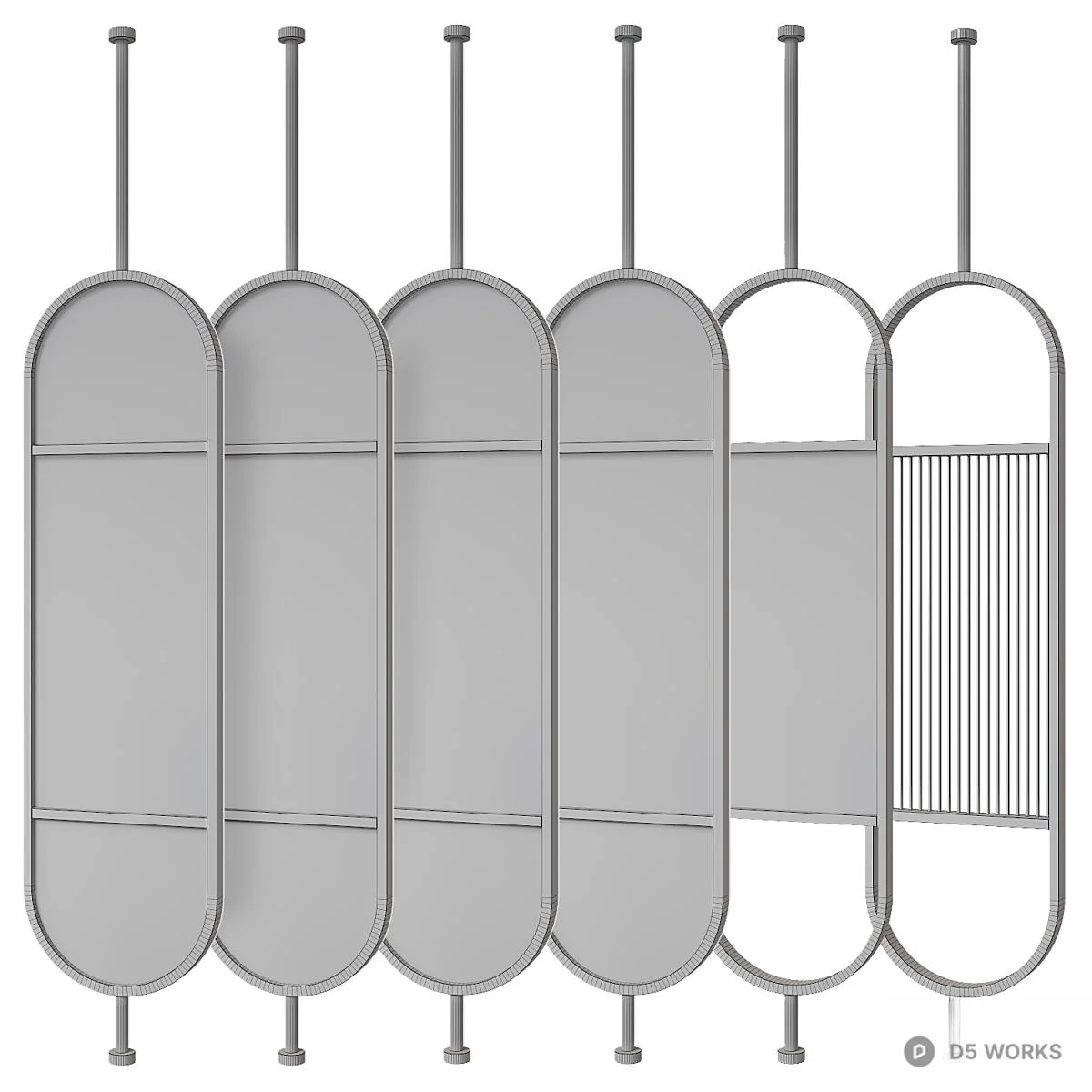 Modern Oval Frame Partition 3d model thumbnail 2