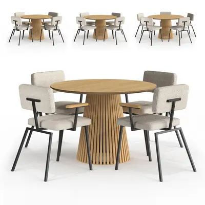 Industrial Dining Table & Chairs Set