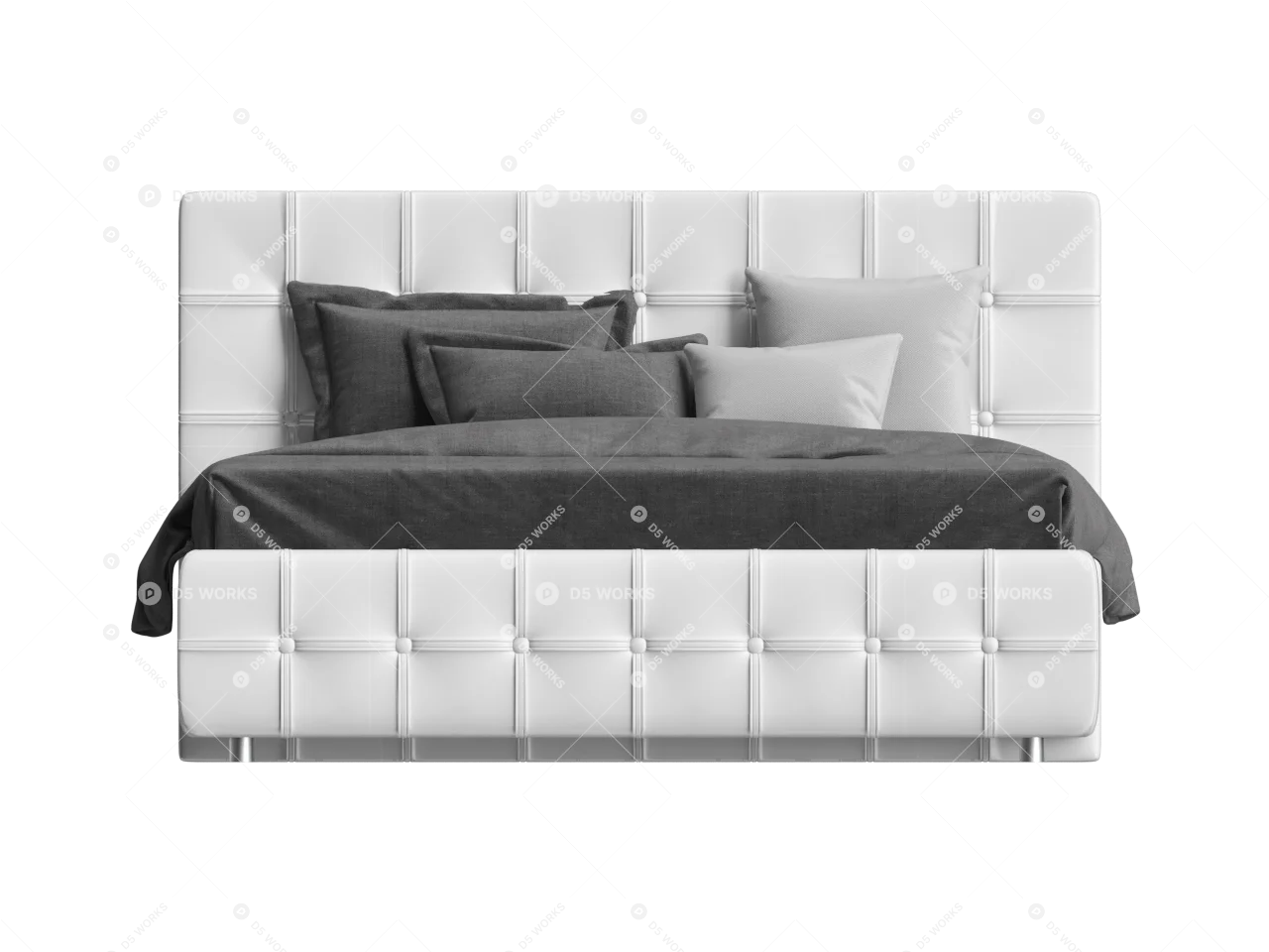 Modern Double Bed 3d model thumbnail 2