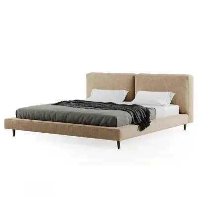 Mid-Century Modern Double Bed 3d model