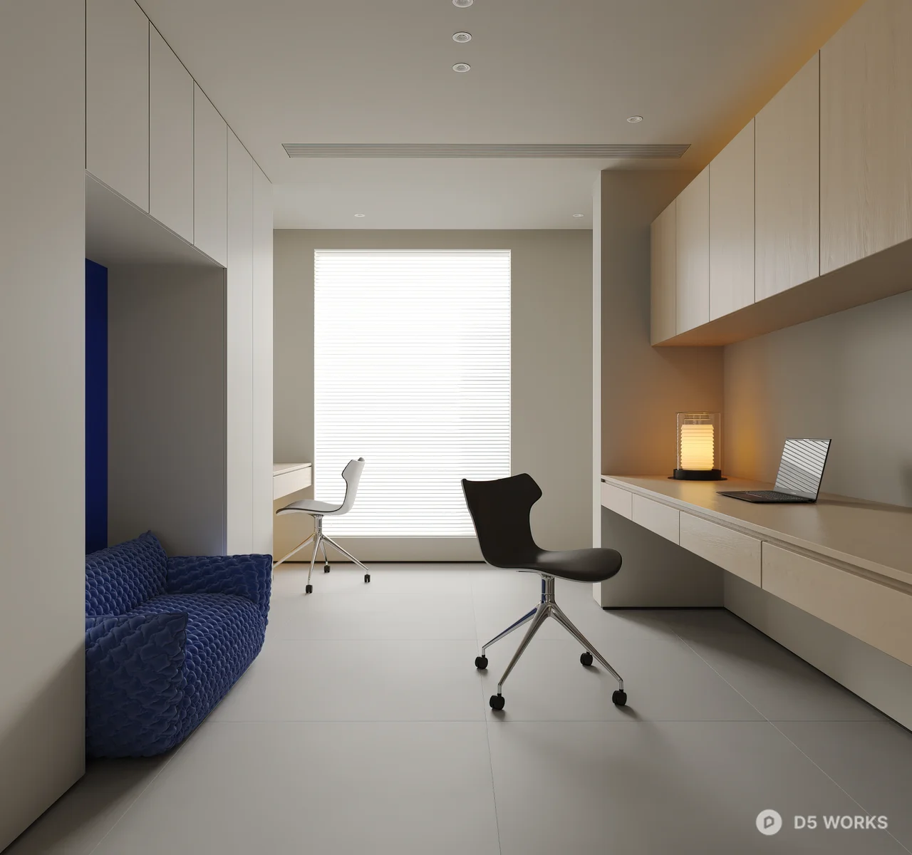 Minimalist Living Room with Linear Lighting 3d model thumbnail 2