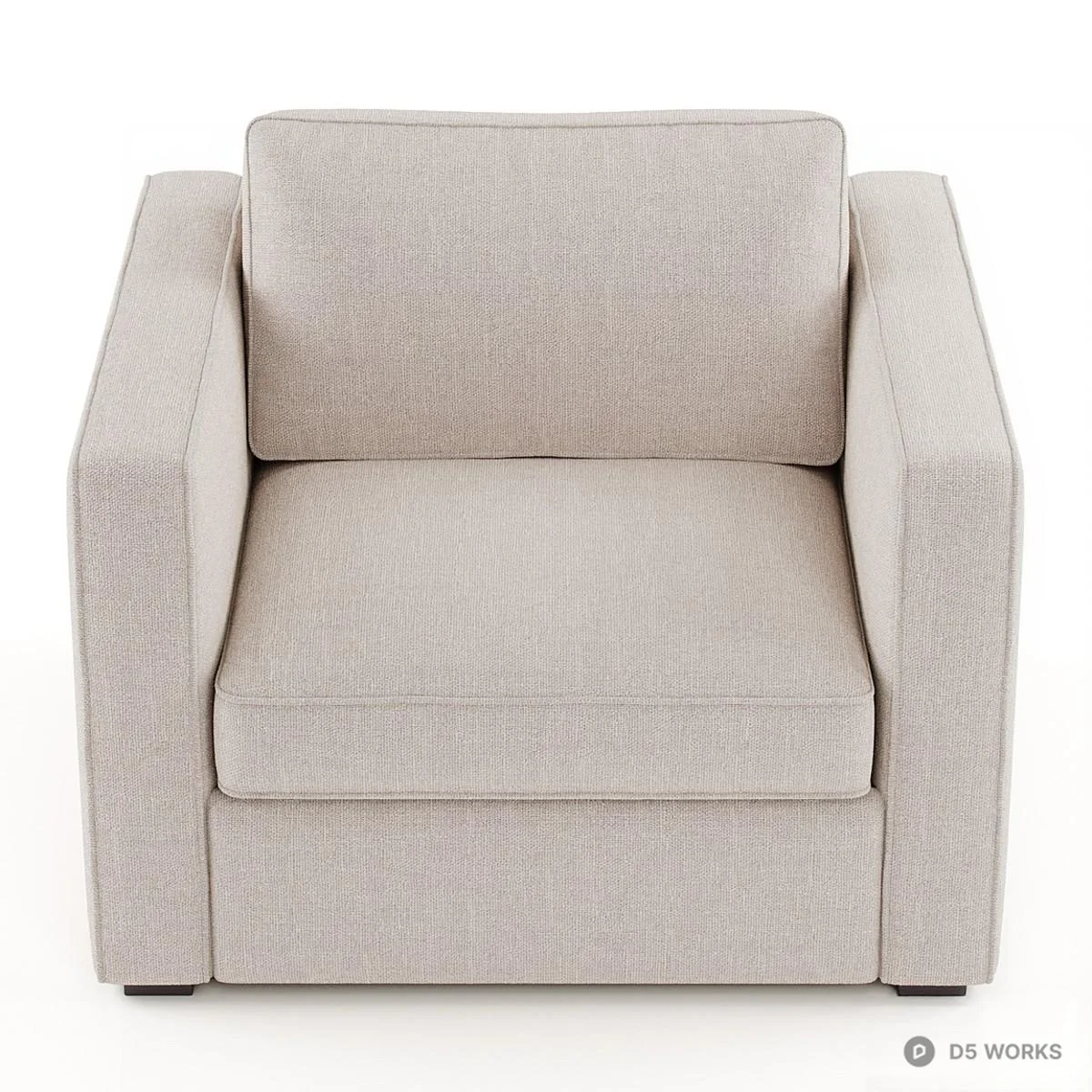 Minimalist Upholstered Armchair 3d model thumbnail 2