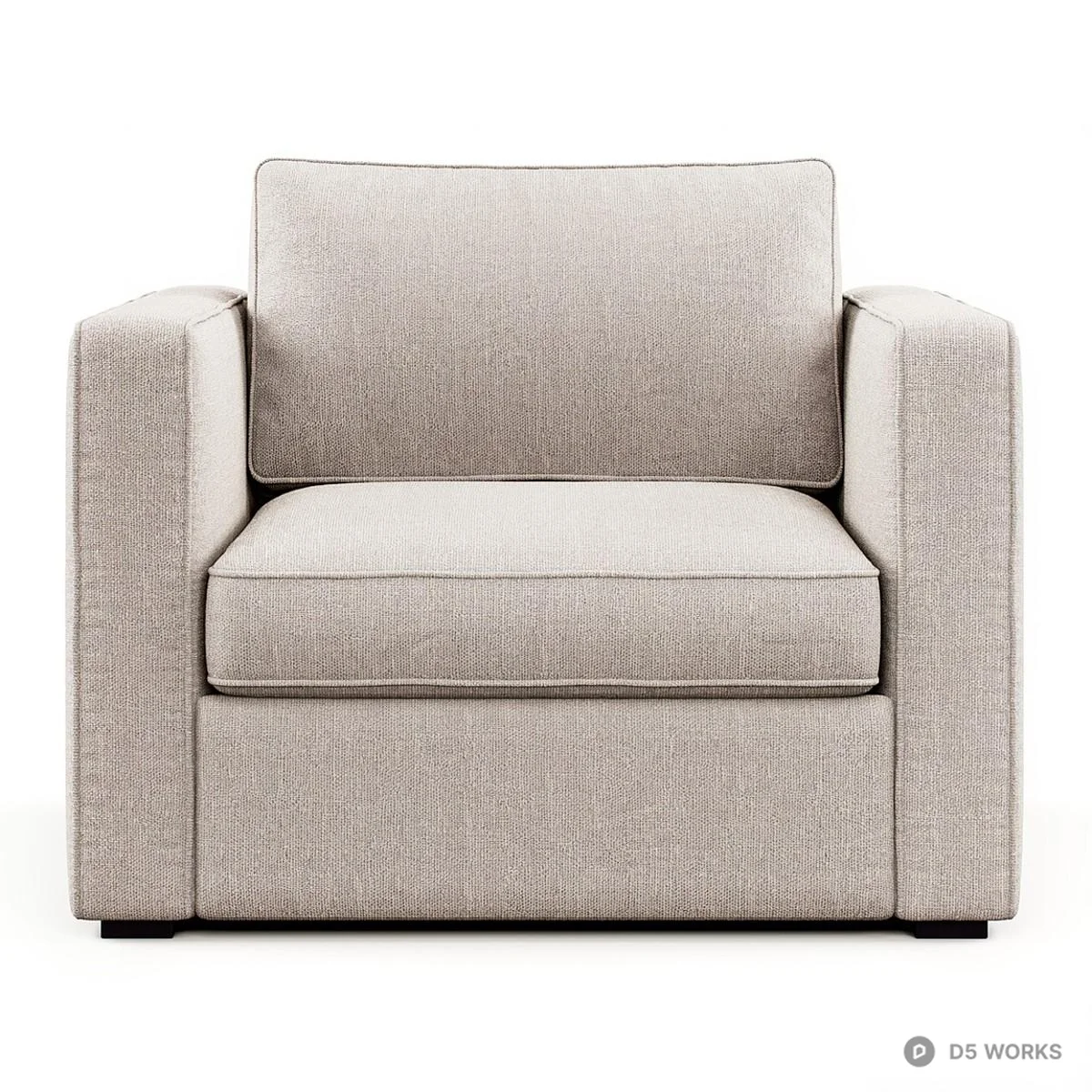 Minimalist Upholstered Armchair 3d model thumbnail 4