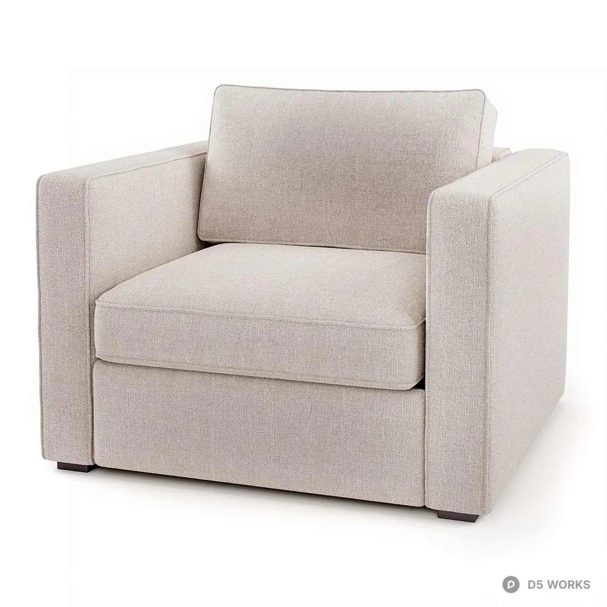 Minimalist Upholstered Armchair 3d model thumbnail 3