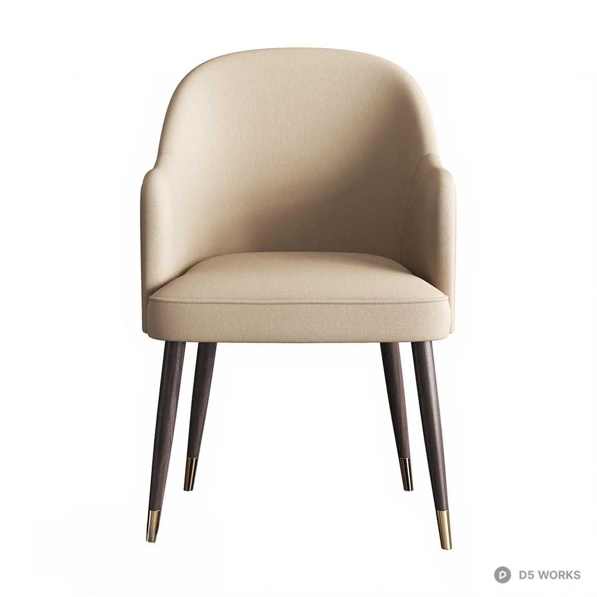 Modern Upholstered Armchair With Metal Legs 3d model thumbnail 3