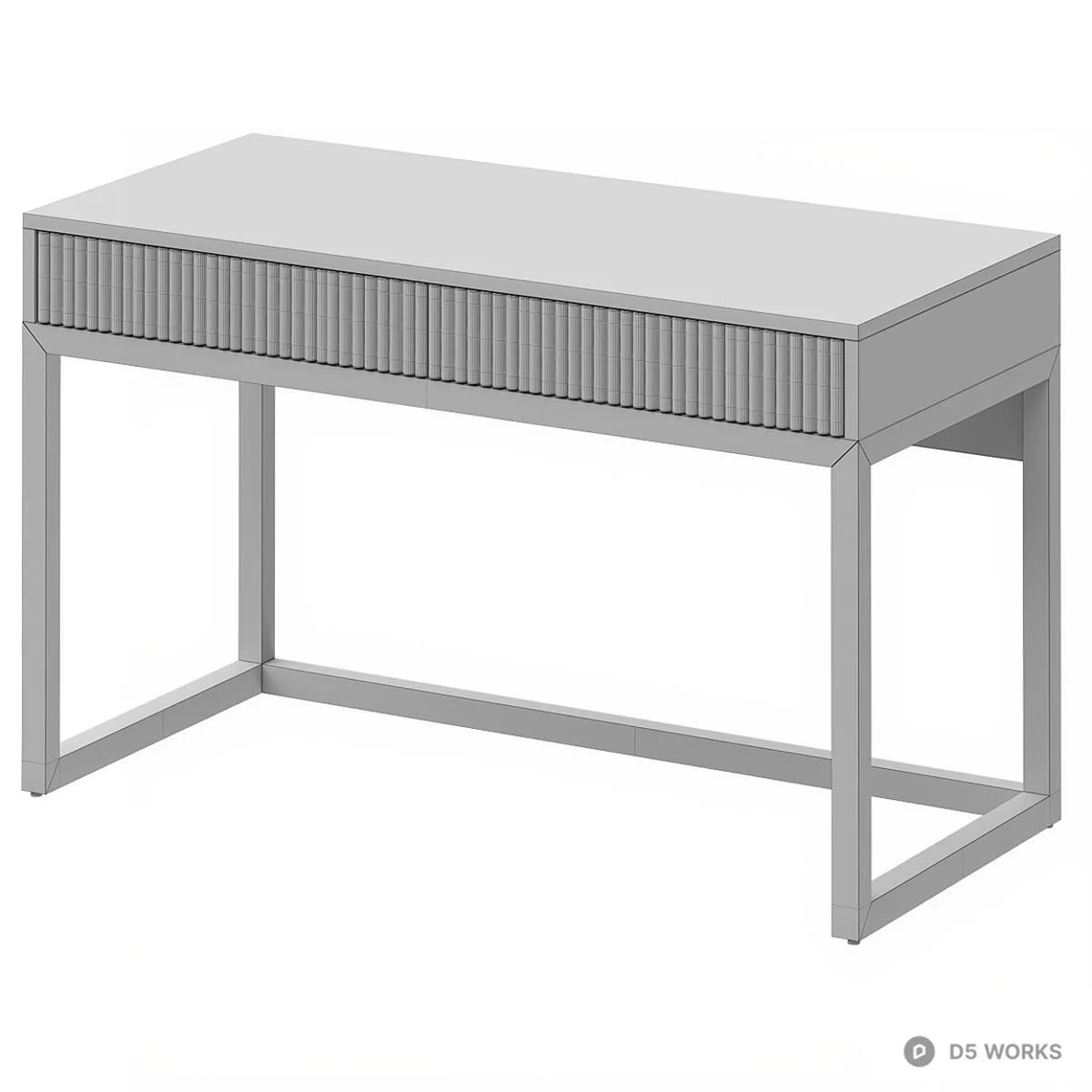 Wooden Fluted Drawer Desk 3d model thumbnail 3