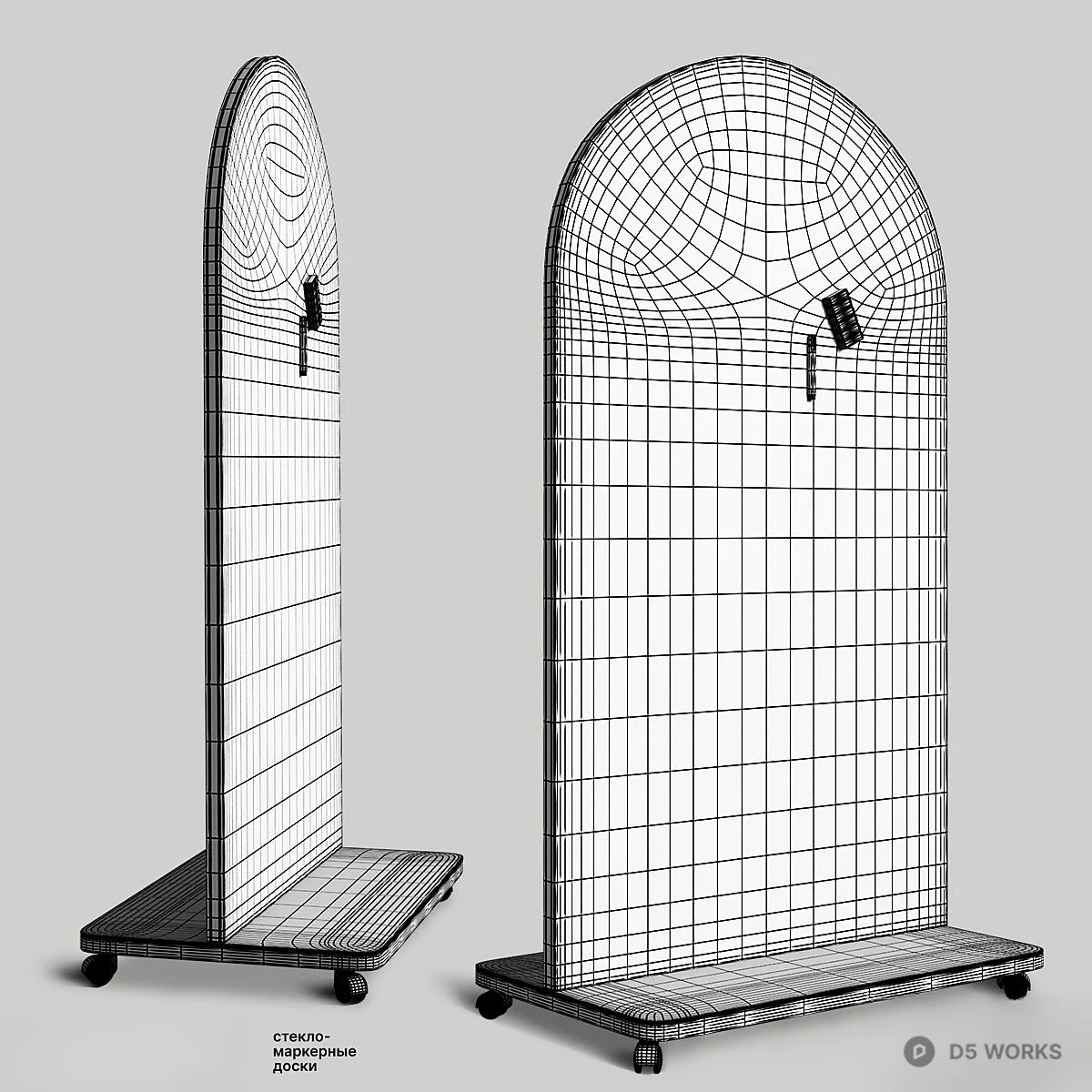 Minimalist Standing Mirror With Writing Surface 3d model thumbnail 2
