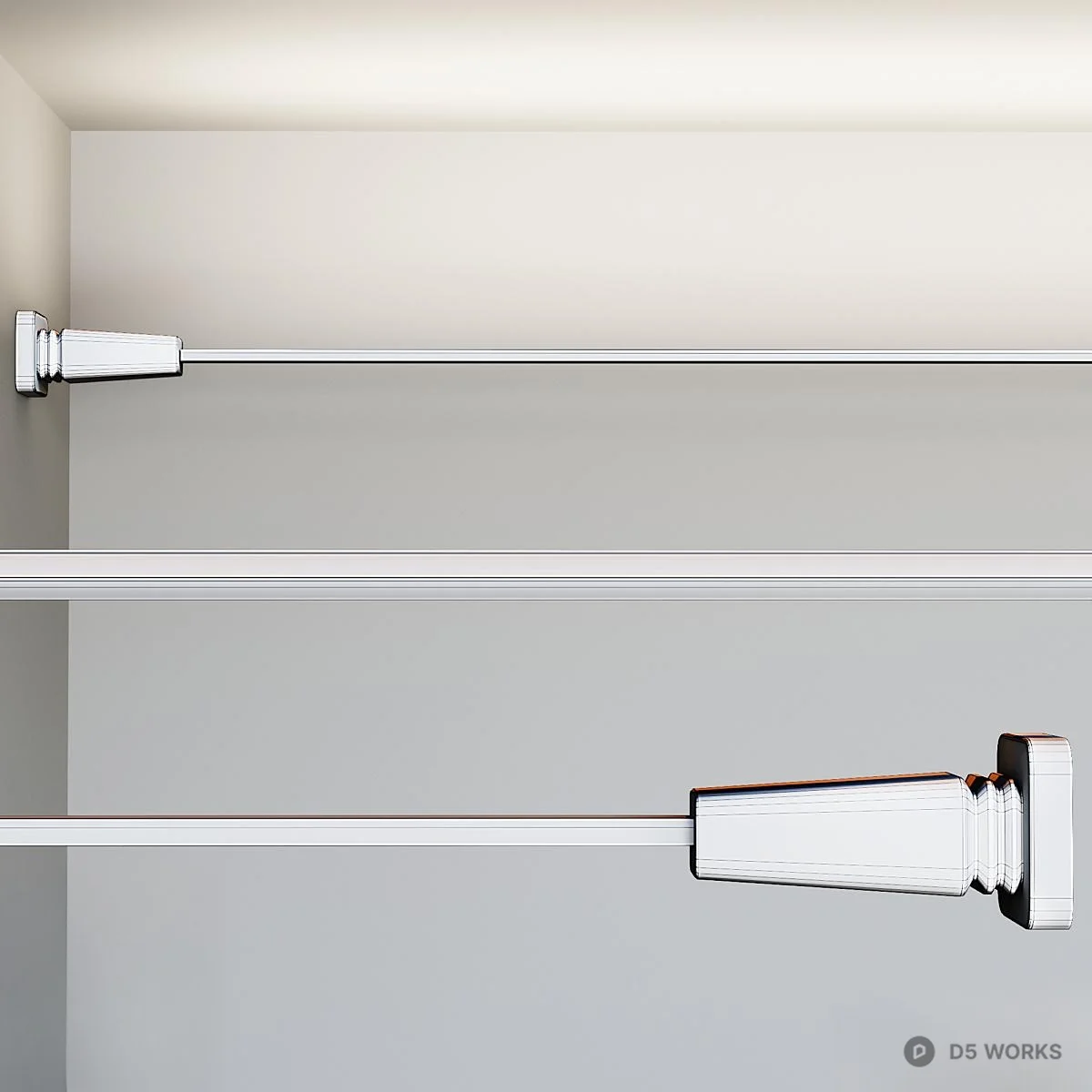 Minimalist Black Window Rod 3d model thumbnail 3