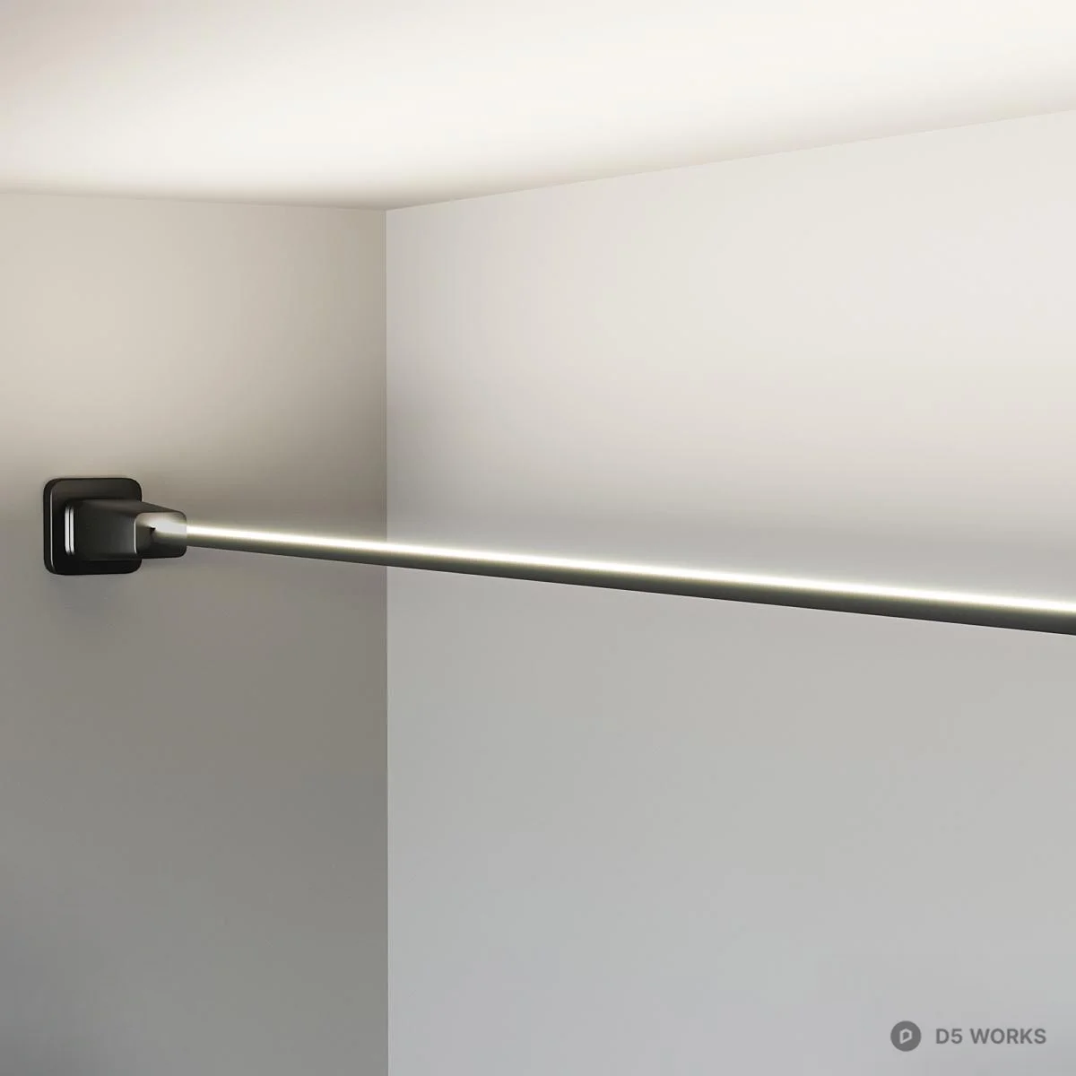 Minimalist Black Window Rod 3d model thumbnail 2