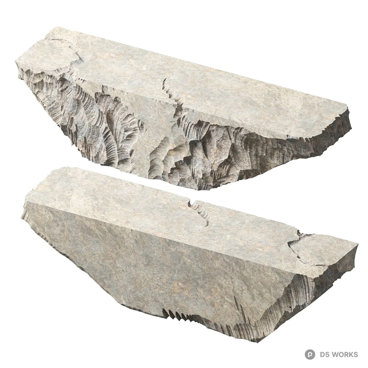Natural Stone Reception Desk 3d model thumbnail 2