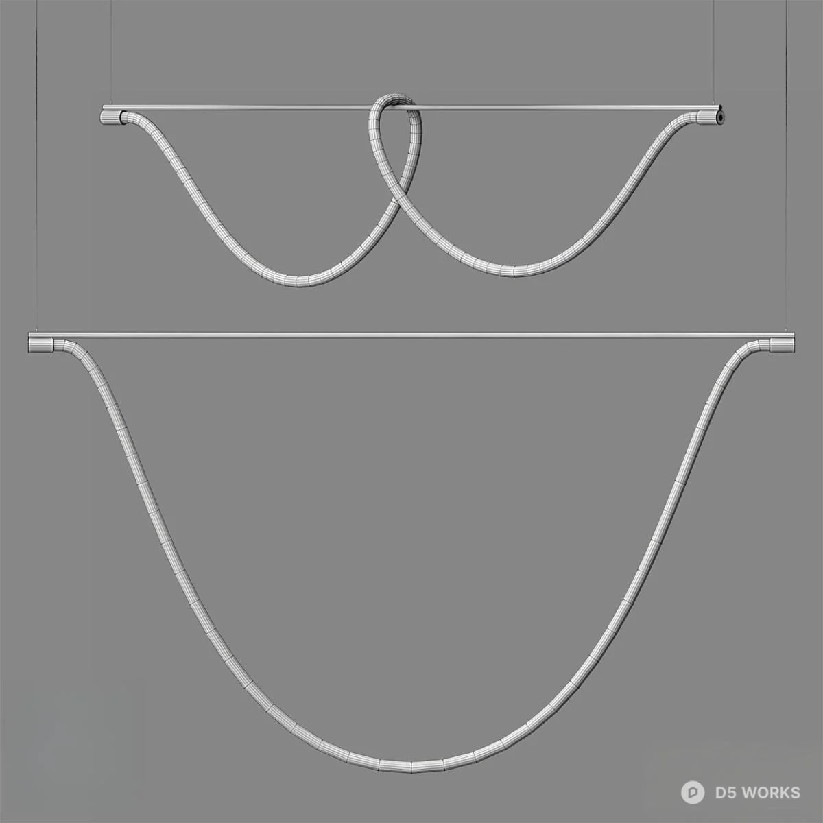 Minimalist Linear Suspension Light 3d model thumbnail 2