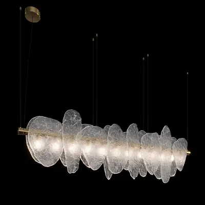 Organic Glass Petal Chandelier 3d model