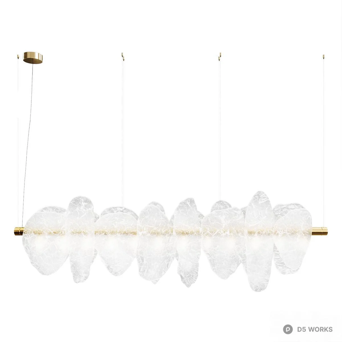 Organic Glass Petal Chandelier 3d model thumbnail 3