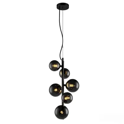 Black Orb Cluster Pendant Light 3d model