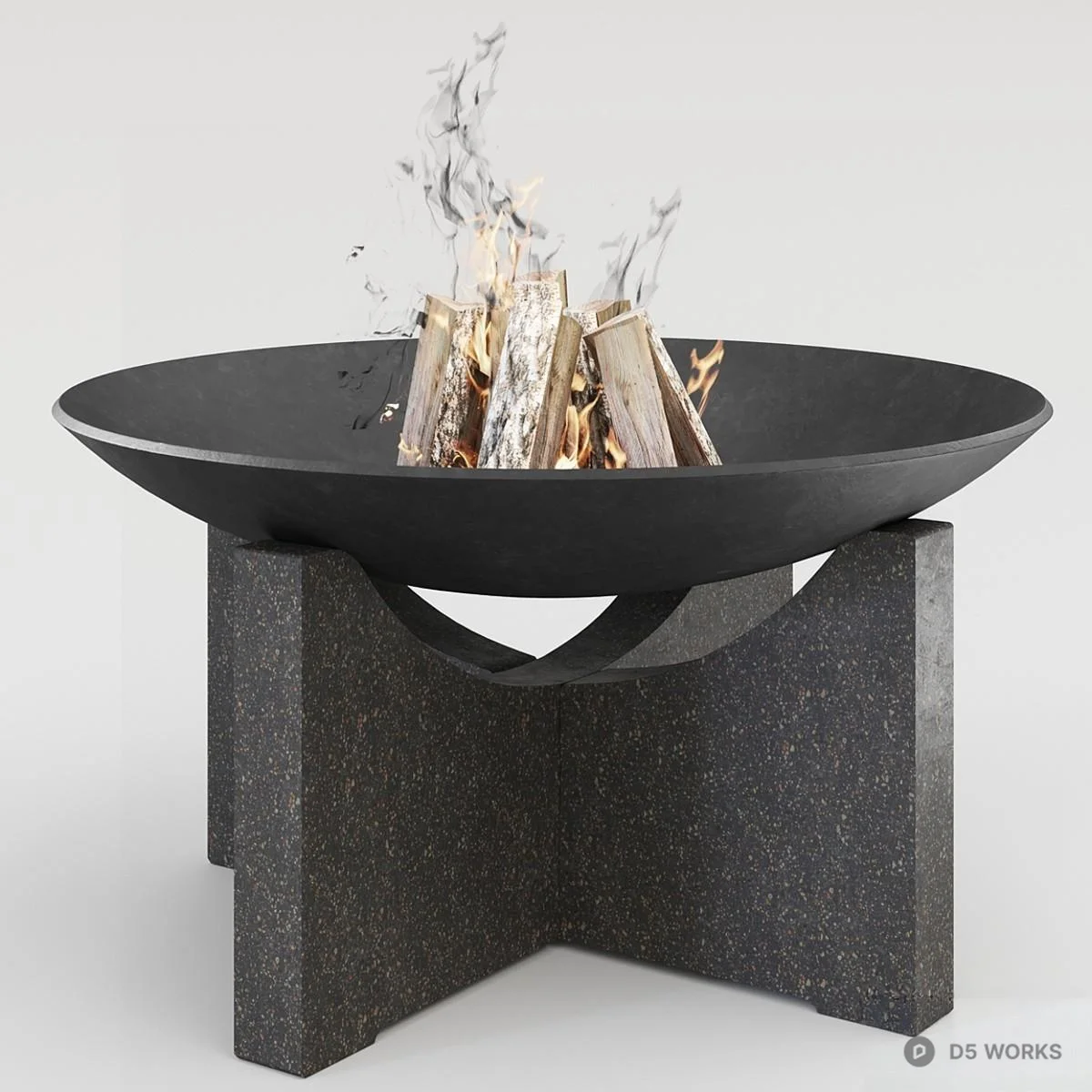 Minimalist Outdoor Fire Pit 3d model thumbnail 2