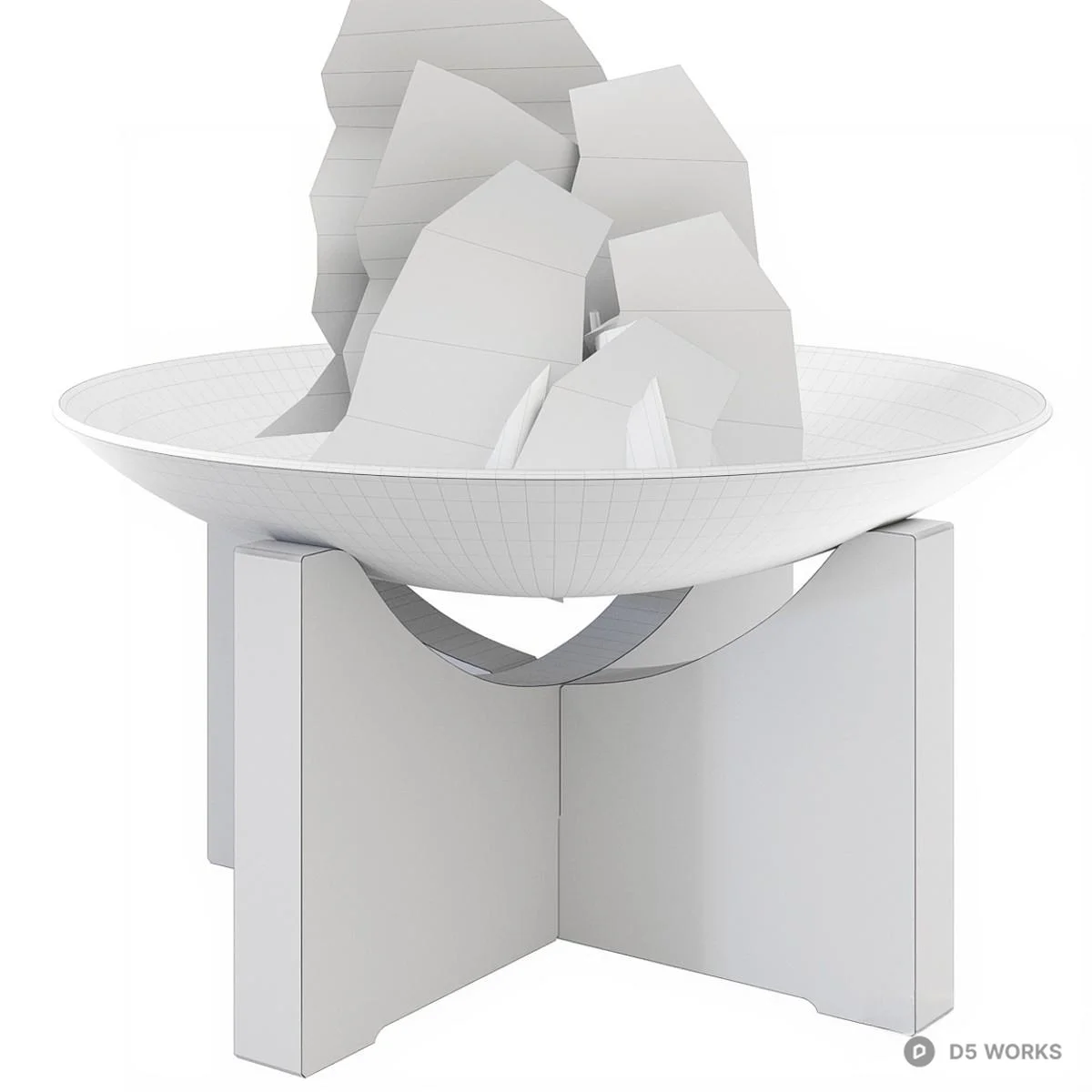 Minimalist Outdoor Fire Pit 3d model thumbnail 3