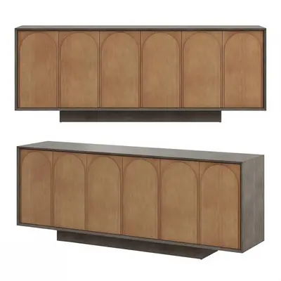 Mid Century Modern Wood TV Cabinet 3d model
