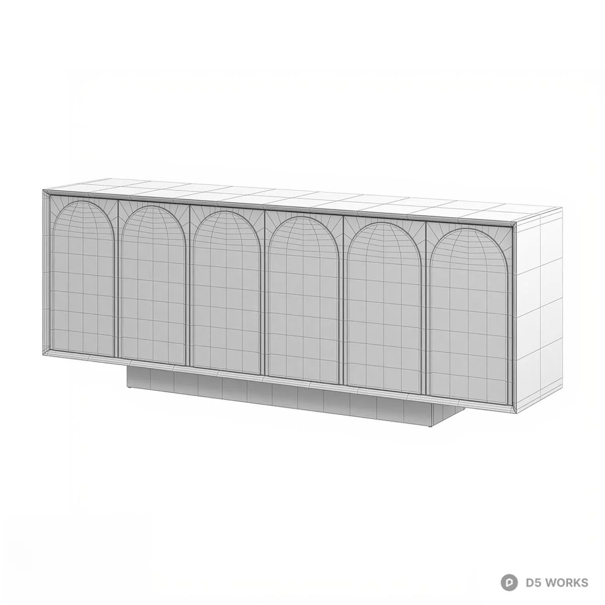 Mid Century Modern Wood TV Cabinet 3d model thumbnail 3