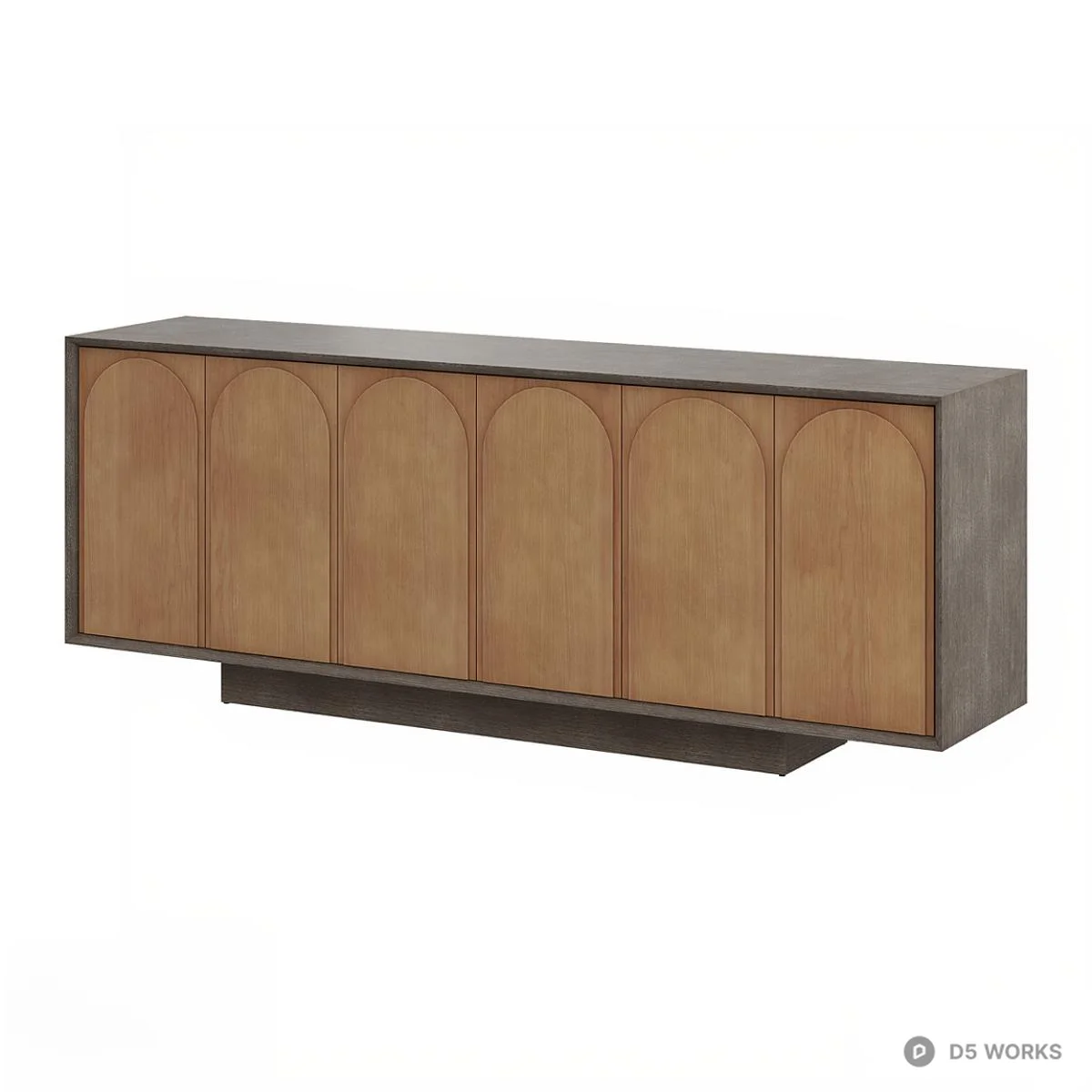 Mid Century Modern Wood TV Cabinet 3d model thumbnail 2