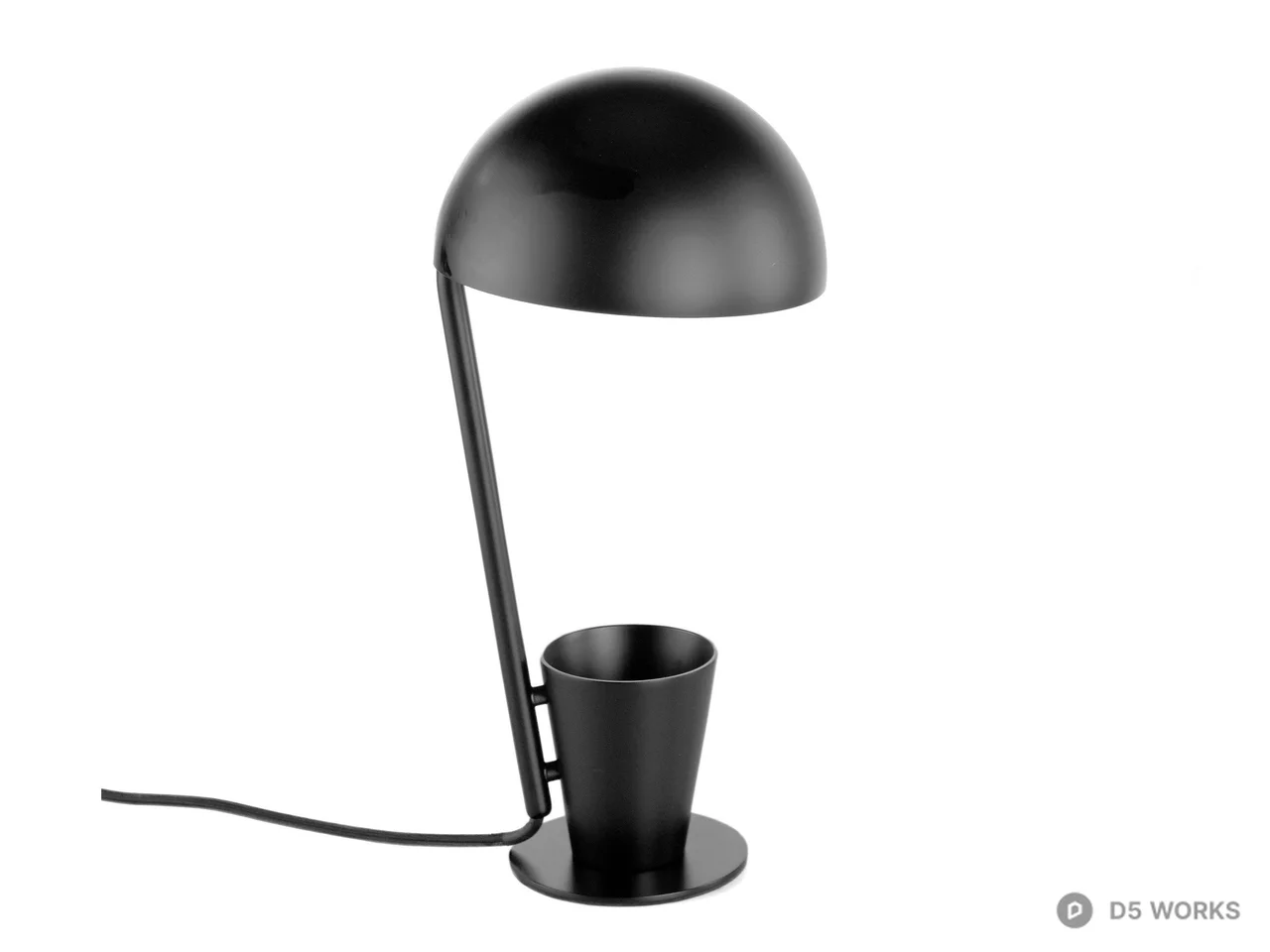 Matte Black Minimalist Desk Lamp 3d model - Image 1