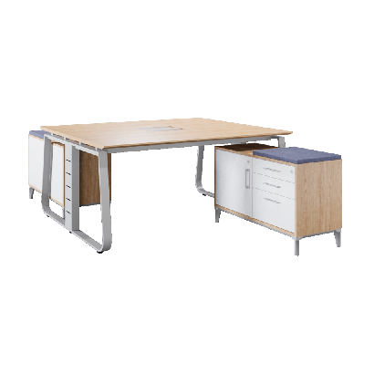 Office Desk Modern light color wood grain office desk