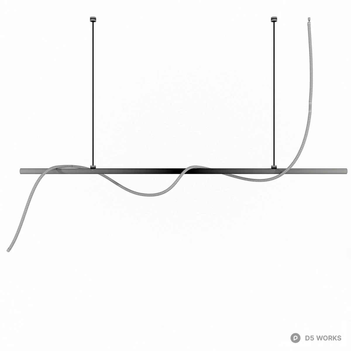 Minimalist Linear Suspension Light 3d model thumbnail 3