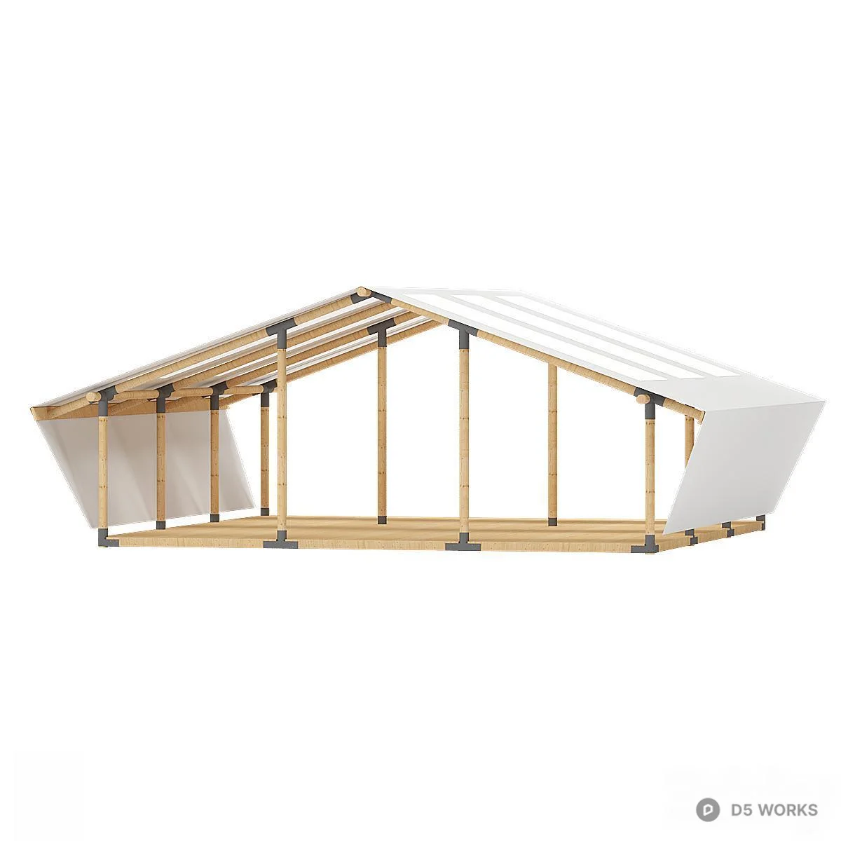 Wooden Structure Cabin 3d model thumbnail 2